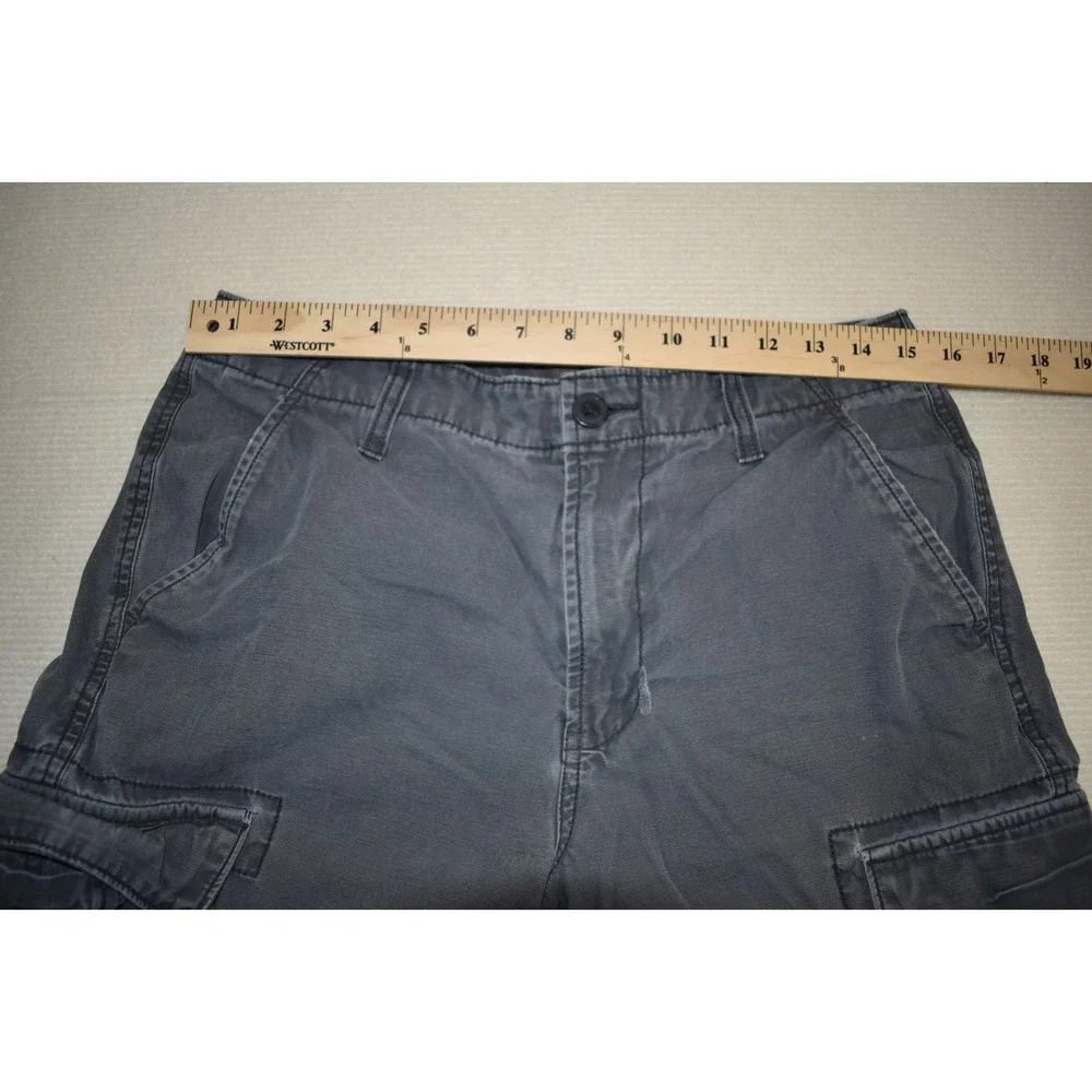 Arizona Jean Co. Men's Gray Cotton Canvas Cargo Shorts Flat Front Zip Pockets